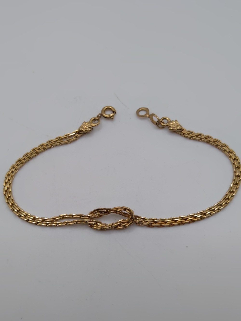 12k GF Love Knot Two Strand Bracelet 7.5"